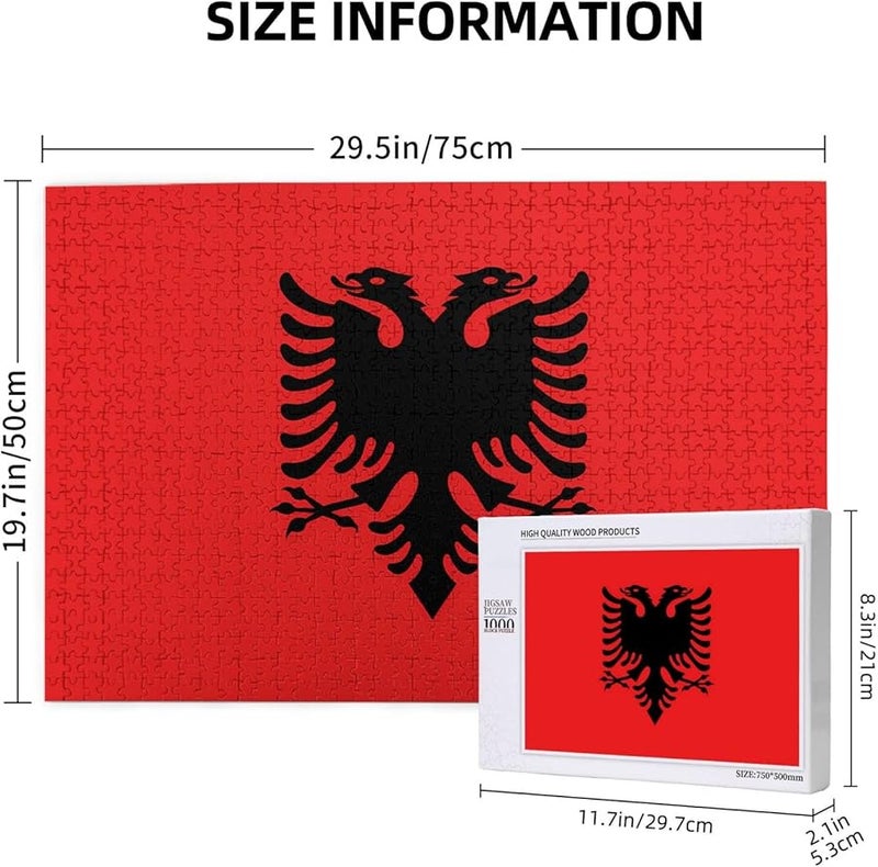 لغز علم ألبانيا 1000 قطعة للكبار ديكور المنزل 29.5 × 19.7 بوصة - Image 3